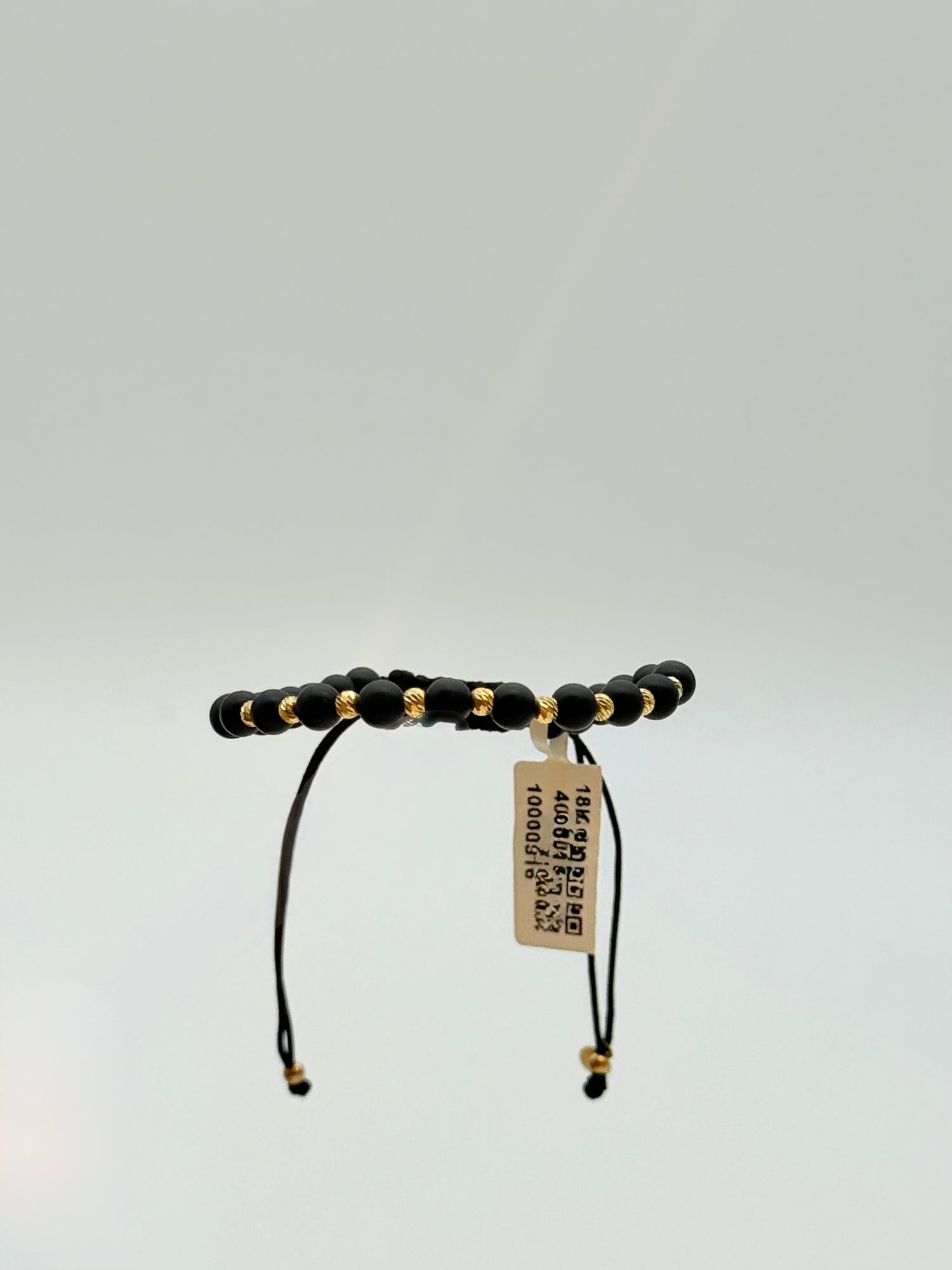Black Cord With Gold Beads Bracelets